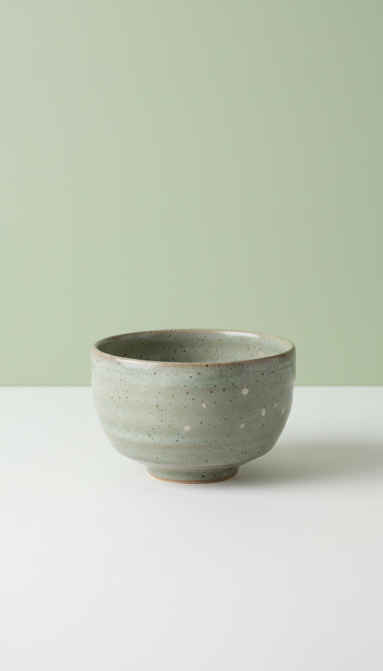 Tazón de matcha en cerámica texturizada