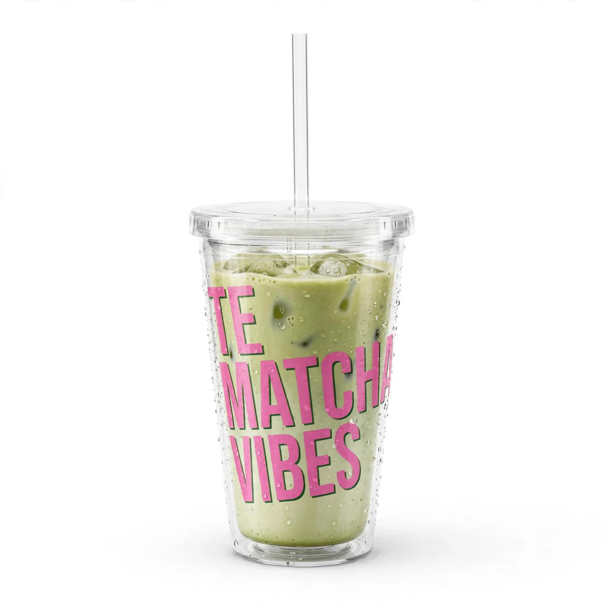 Vaso térmico de doble cara transparente con pajita