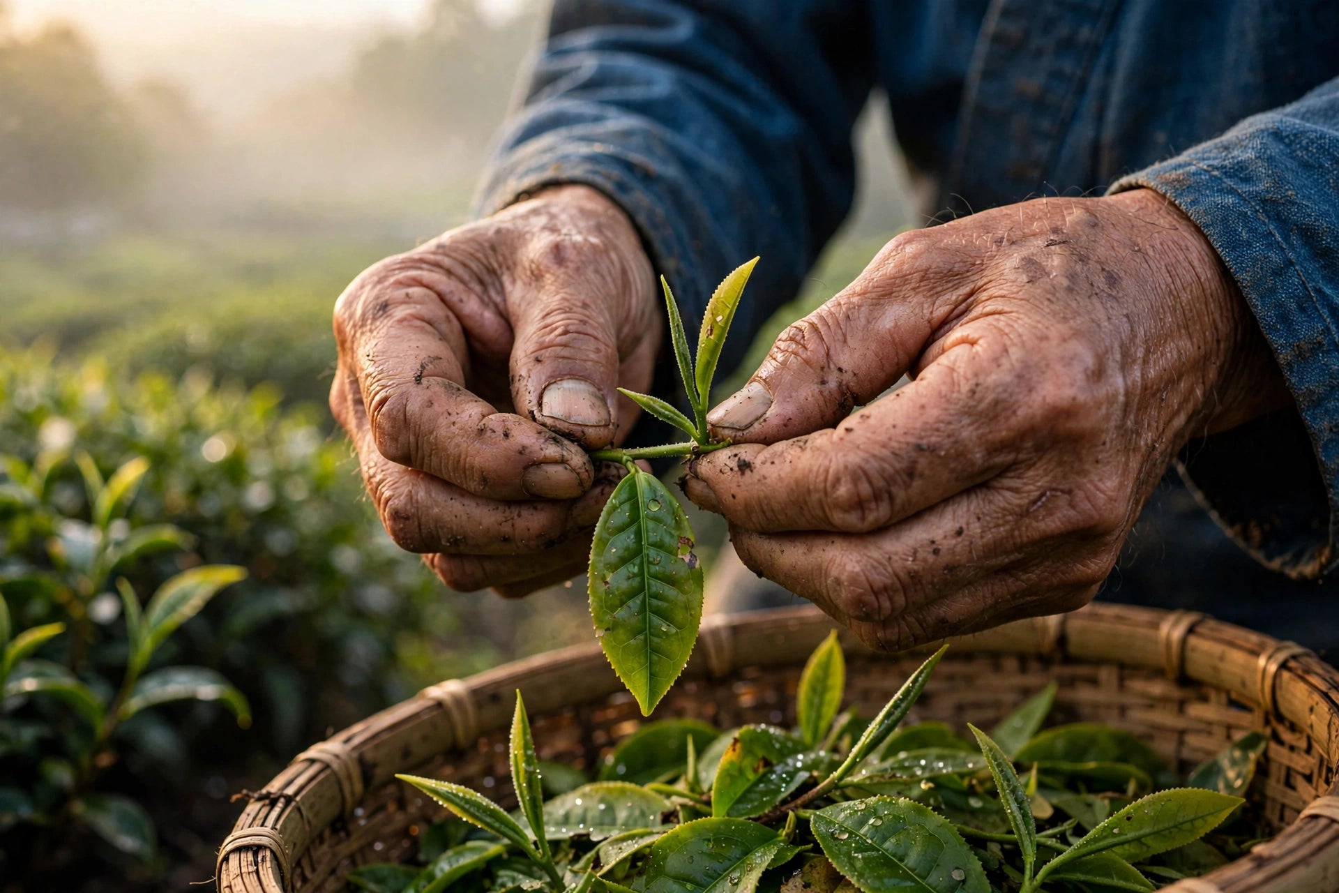 Cosecha de hojas de té